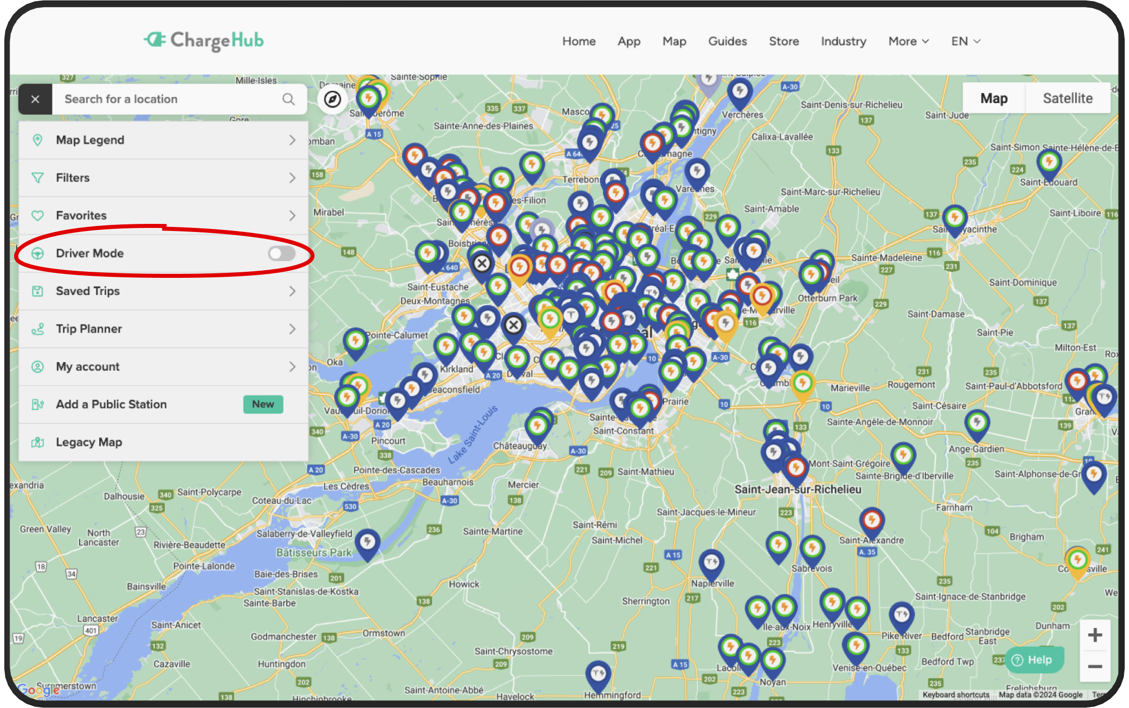 electric charging stations map