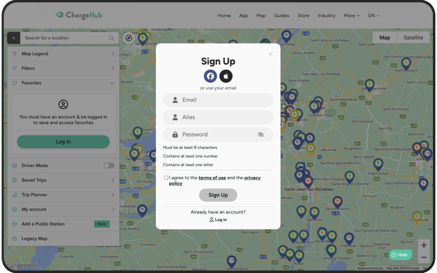charging station map app
