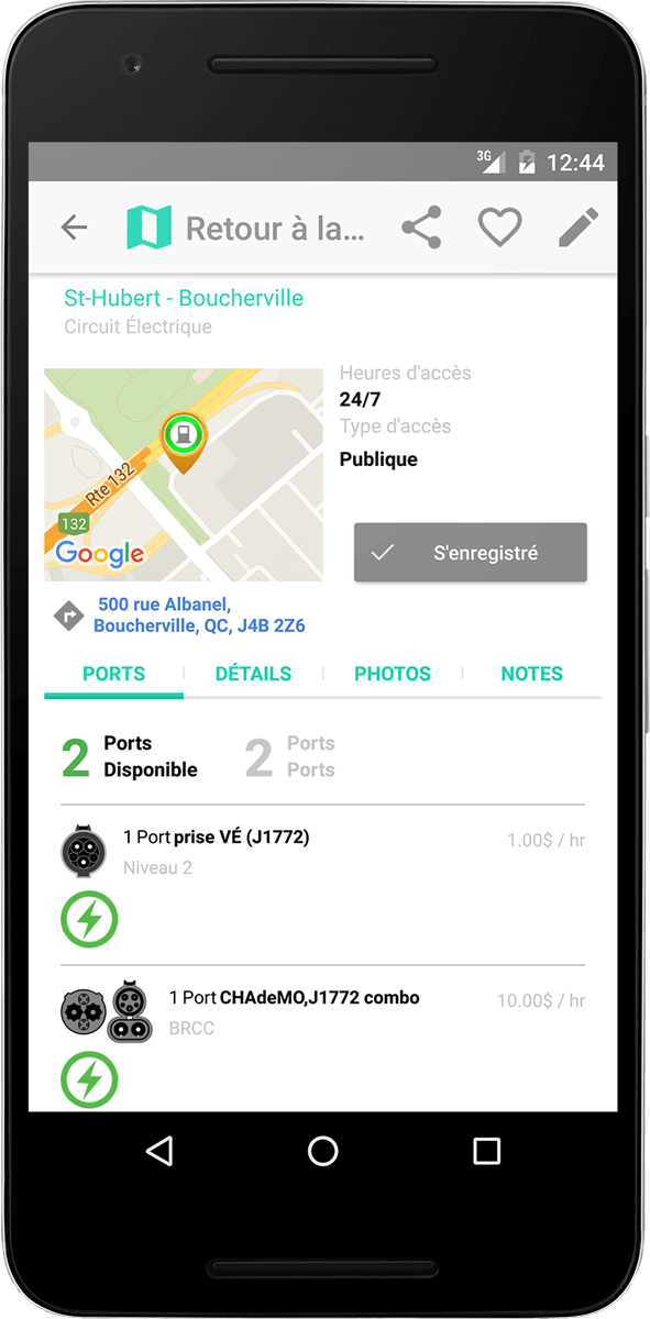 ChargeHub iOS station details screenshot