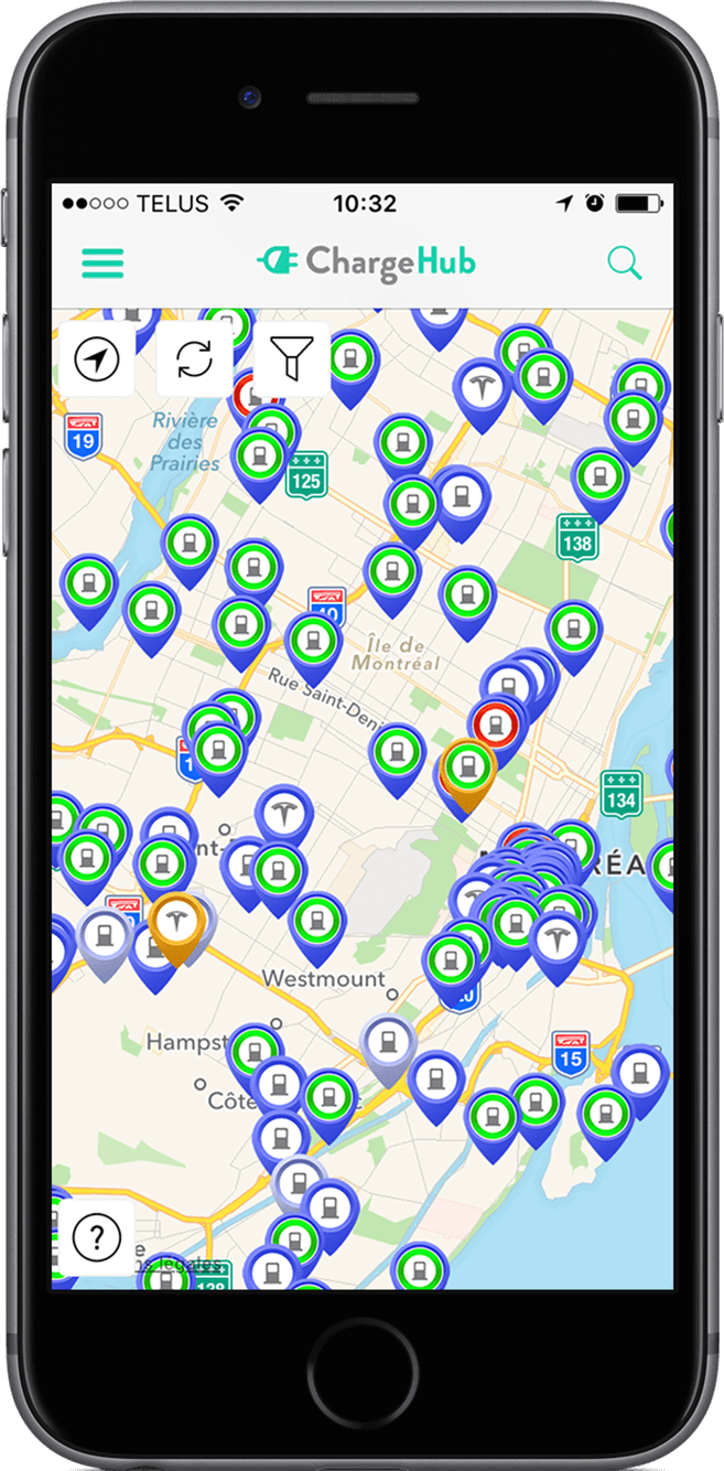 ChargeHub iOS Find all stations screenshot